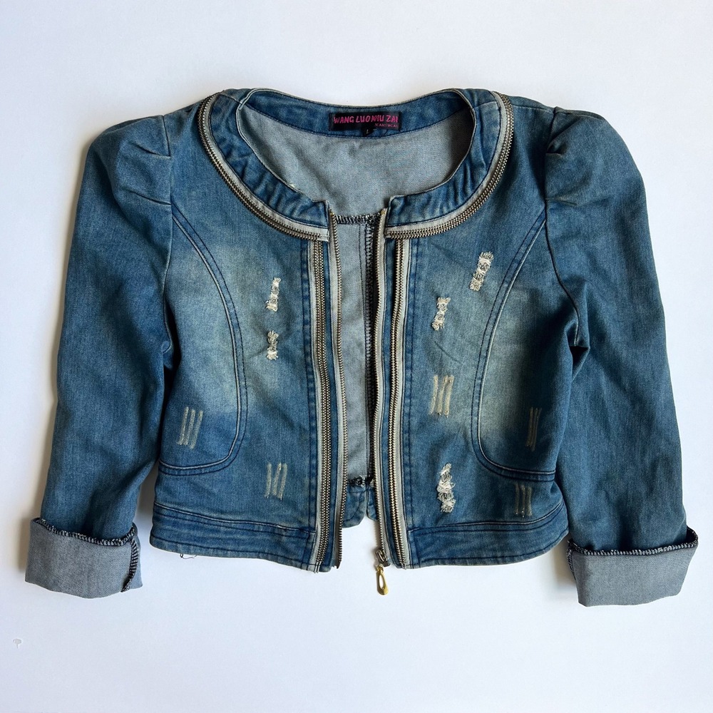 Wang Luo Niu‎ Zai Jeanswear Y2K Denim Bolero Jacket